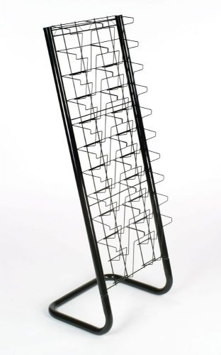 New 10 Tiered 57 Inch Floor Standing Wire Magazine Rack 20 Pockets Black Free Sh