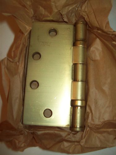 3 Parker  4.5&#034; x 4.5&#034; Door Hinges Button Tip  Brass Plated Ball Bearing Butts