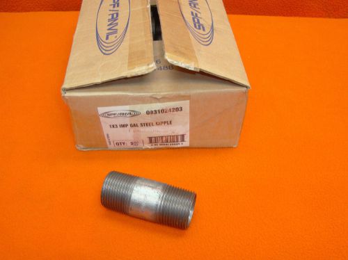 25 lot box new spf anvil 1&#034; x 3&#034; steel pipe nipple galvanized 0831024203 for sale