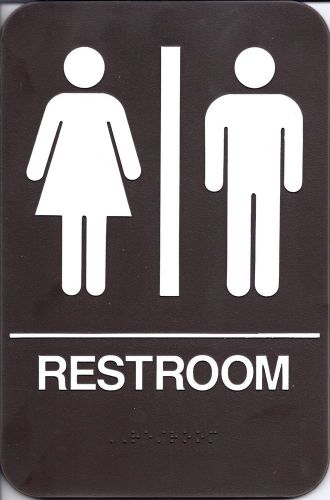 ADA Approved Braille sign &#034;RESTROOM&#034;  P117BR   6x9