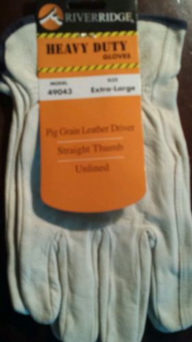 RIVERRIDGE LIGHTWEIGHT SOFT SMOOTH GENUINE LEATHER DRIVER WORK GLOVES UNLINED XL