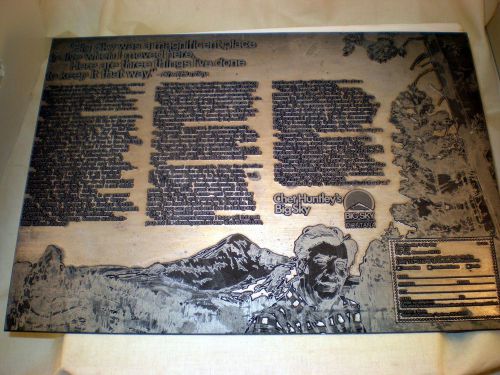 Chet huntley&#039;s big sky resort, montana vintage advertising printing plate -rare- for sale