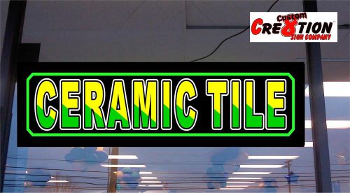 LED Light Up Sign - CERAMIC TILE - Neon/Banner Alternatiive 46&#034;x12&#034; window sign