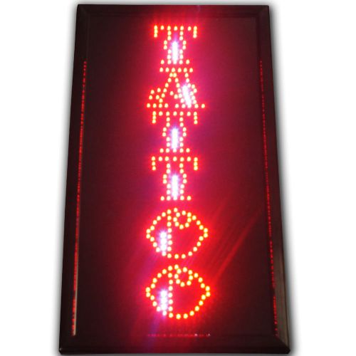 Tattoo vertical animated led shop neon sign red 24 x 13 open store light display for sale