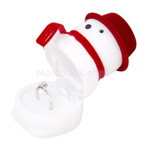 Velvet Ski Snowman Ring Earring Jewelry Display Packing Gift Box Xmas Wedding