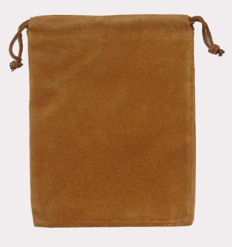 50 brown velvet pouch 4&#034; x 5 1/2&#034; gift bag, rings, coins, medals, valuables for sale