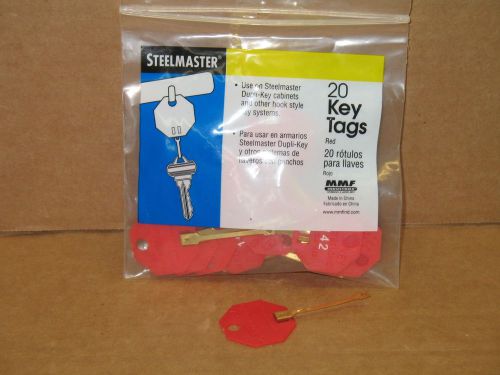 MMF Self-Locking Red Octagonal Key Tags 12 Packs / 239 Key Tags Total