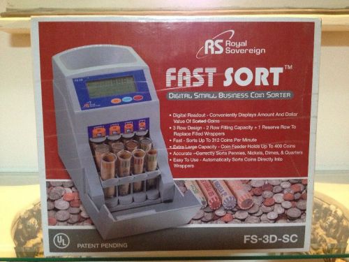 ROYAL SOVEREIGN FAST SORT DIGITAL SMALL BUSINESS COIN SORTER FS-3D-SC