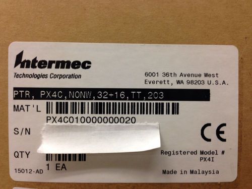 INTERMEC-INDUSTRIAL PRINTERS PX4C010000000020 PX4I DT/TT 203DPI 16MB/32MB