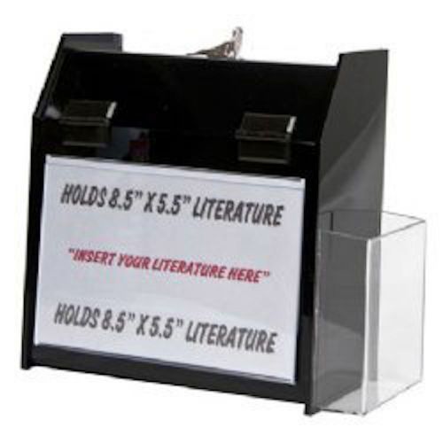 5x9x6 Black Deluxe Locking Ballot Box      Lot of 4      DS-SBBLD-596-BLK-4