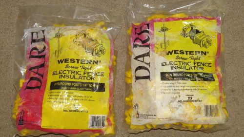 2 bags (25 count) of dare western electric fence insulators-new in bag for sale