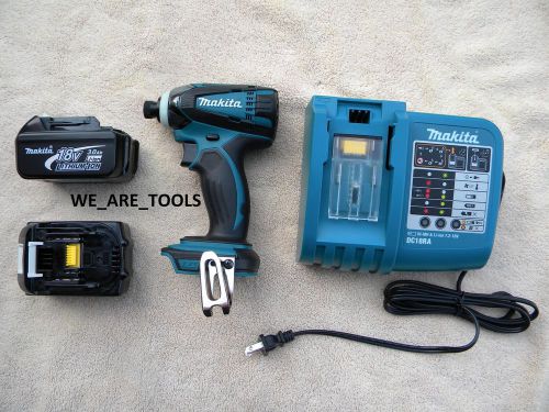 New makita 18v lxdt04 1/4 impact driver, 2 bl1830 3.0 batteries,charger 18 volt for sale