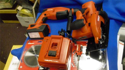 New Hilti Cordless Tool Lot SCM 18-A/TE-2 A18 Rotary Hammer, Circular Saw, plus