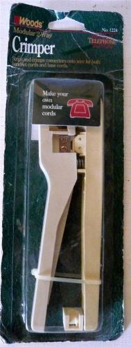 Nib woods modular 2-way crimper connectors onto wire handset &amp; base cords for sale