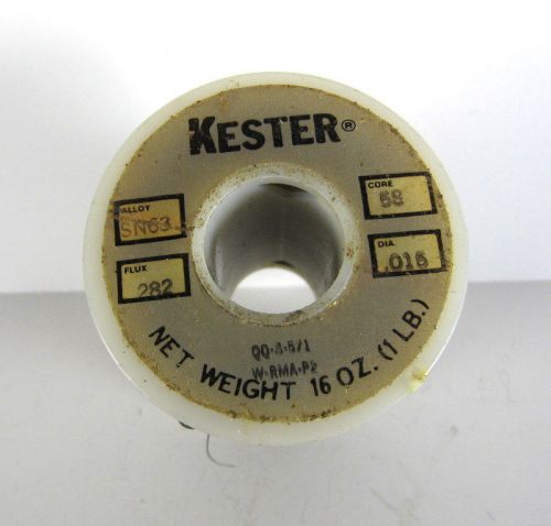 Solder, SN63, Dia .015, Core 59, Flux 282, 10oz Plus/spool, Reduced 20%