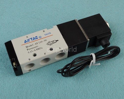 Solenoid Air Valve 5 port 2 position Inlet 1/8&#034; BSP 4V110-06 DC 12V