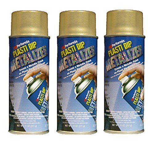 3 Pack - Plasti Dip Multi Purpose Rubber Coating Spray - Gold Metalizer 11oz