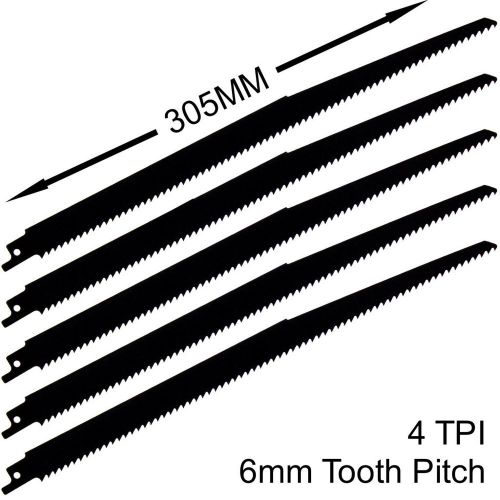 5 HCS 305MM RECIPROCATING RECIP SAW BLADES 6 TPI FOR WOOD &amp; PVC (1295)