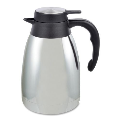 Genuine Joe Mirror Finish Classic Vacuum Carafe - 1.59 quart - Steel Gray