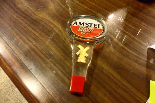 COMMERCIAL GRADE LARGE &#034;AMSTELL&#034; BEER,KEG,DRAFT,TAP HEAVY ACRYLIC HANDLE