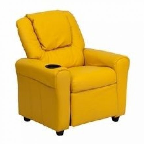 Flash Furniture DG-ULT-KID-YEL-GG Contemporary Yellow Vinyl Kids Recliner with C