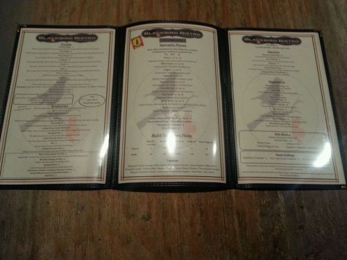 Restaurant menu jackets lot of 31. Tri-fold 6 panel