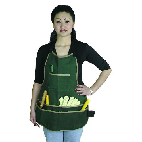 10 Pocket Bib Apron-Green 18 Oz. Canvas Adjustable Straps Fits Men And Women