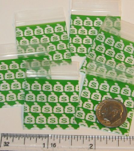 200 Money Bags 1.25 x 1.25&#034; Apple brand mini ziplock bags 125125