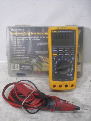 Fluke 189 true rms multimeter tester with leads and case for sale