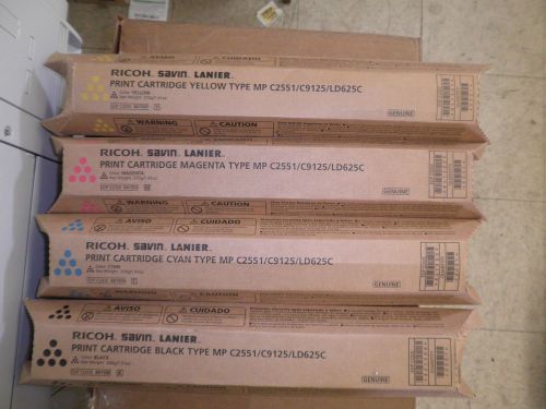 RICOH MP C2551 SET OF GENUINE TONER 841586 841501 841502 841503