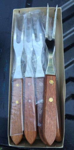 Capco Wood Handle Carving Fork Lot Of 12 NIB 9.5 Inch Restaurant Grade
