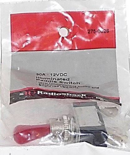 RadioShack SPST 12VDC/30A Illuminated Toggle Switch with Red LED #275-0026