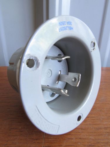 Hubbell hbl2625f twist lock flanged inlet 30a, 250v #hbl2625f (aj-8) for sale