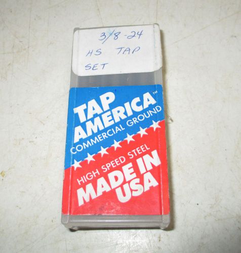 New Tap America High Speed Steel 3 Piece Tap Set 3/8 - 24  NF