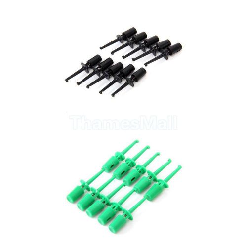 20pcs 4.2cm Yellow + Green Mini Grabber Test Probe Hook Grip for PCB SMD IC