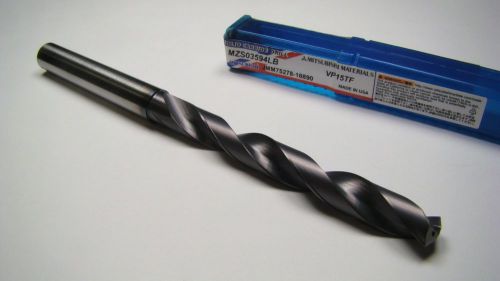 Mitsubishi carbide coolant drill 23/64&#034; 0.3594&#034; 140 deg mzs03594lb vp15tf [1985] for sale