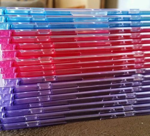 15 NEW Jewel Cases Purple Red &amp; Blue