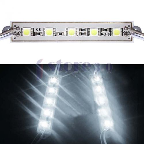 20pcs 5050 smd 5 led module waterproof ip65 dc12v light lighting lamp pure white for sale