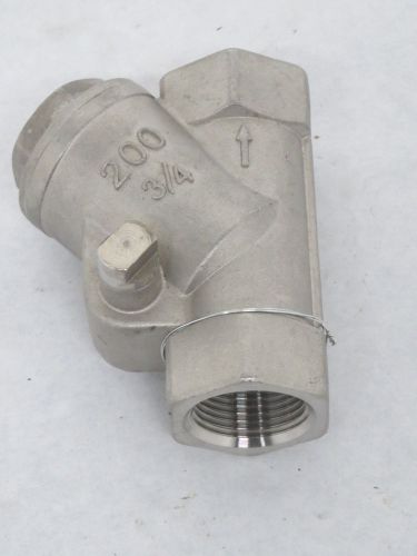 WARREN 223 3/4 IN NPT STAINLESS 200 SWING GATE CHECK VALVE B373183