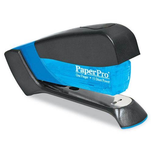 Compact Stapler, 15-Sheet Capacity, Translucent Blue