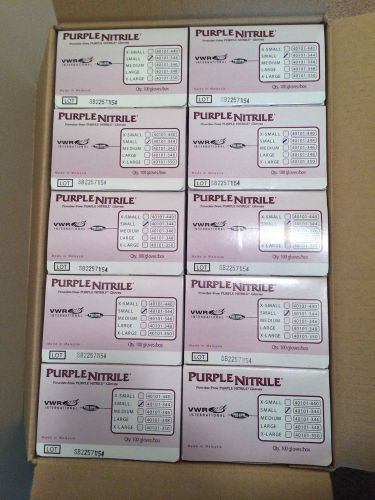 VWR Powder-Free Purple Nitrile Gloves MicroGrip Size Small Case 1000