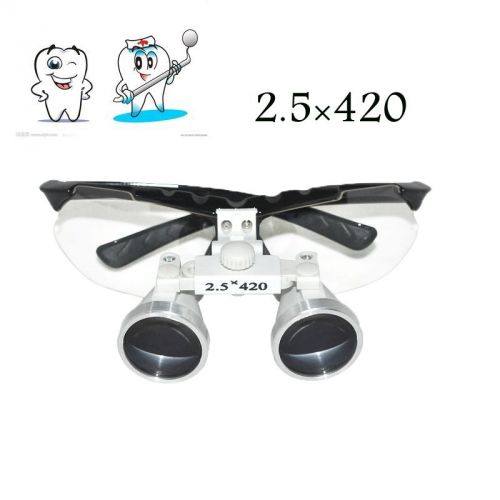 Black Dentist Dental Surgical Medical Binocular Loupes 2.5X 420mm Optical Glass