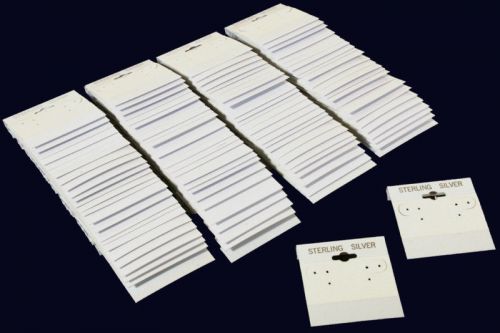 100 white sterling silver hanging earring cards 2&#034; x 2&#034; for sale