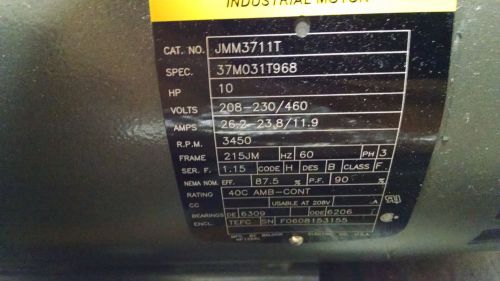 New!!! baldor industrial 10hp jmm3711t 208-230/460 volt 3450 rpm motor for sale