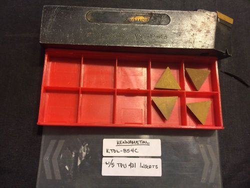 Kennametal KTDL 854C Tool Holder w/ 5 TPU 431 Carbide Inserts