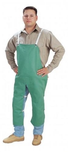 Tillman 6336 24&#034;x36&#034; 9 oz. Green Flame Resistant Cotton Split-Leg Bib - welding