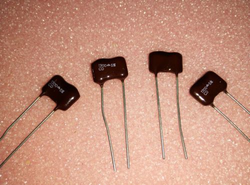 4x CORNELL CD19FD132JO3 , Cap Mica 0.0013uF 500V 5% (16.8X5.6X13.2mm) Radial