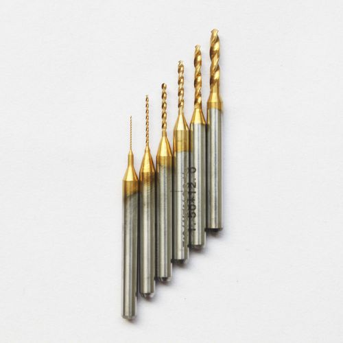 New 5PCS 1/8&#034; Titanium Coated Carbide Micro Drill Bits CNC PCB 1.7mm End Mill