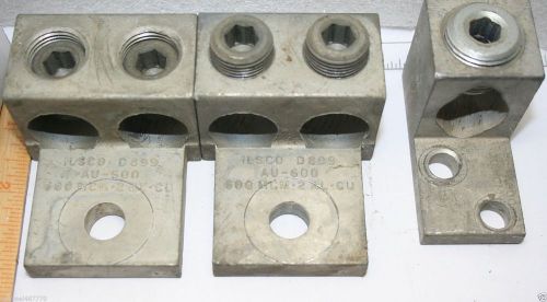 Lot of 3 -2 are ILSCO D 899 AU-600 600 MCM-2 AL-CU and  One Single Lug -CFC-A600