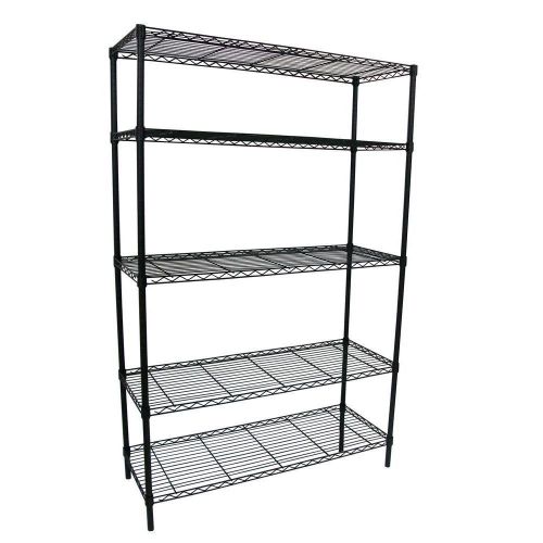 Ever Concept USA 5 Tier Commercial NSF Shelving, Black